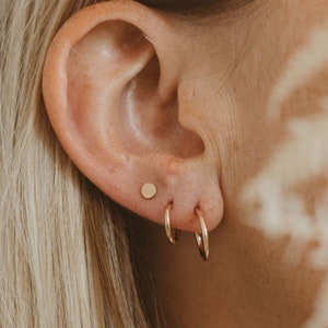 Ear huggies; tiny hoop earrings; small hoop earring; 14k gold fill hoop earring; gold huggies; dainty hoop earring; multiple piercing; hoops