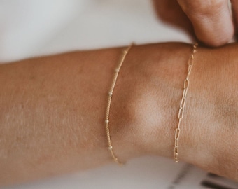 Satellite bracelet; beaded bracelet; gold satellite bracelet; chain bracelet; silver dainty bracelet; layering bracelet