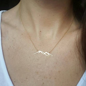 Mountain necklace mountains are calling gold mountain or silver mountain jewelry mountain range outdoor necklace mountain jewelry image 2