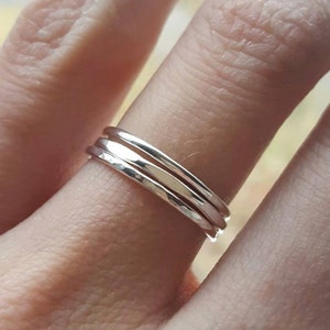 Silver stacking rings set (THREE RINGS); sterling silver rings; stackable rings; boho rings; simple silver rings