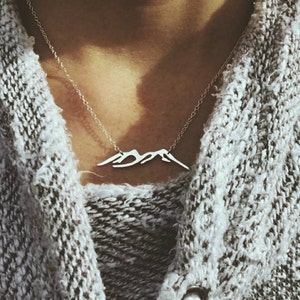 Mountain necklace mountains are calling gold mountain or silver mountain jewelry mountain range outdoor necklace mountain jewelry image 1