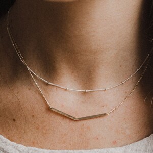 Satellite choker necklace beaded necklace gold dainty necklace silver dainty necklace layering necklace rose gold necklace gold choker 画像 3