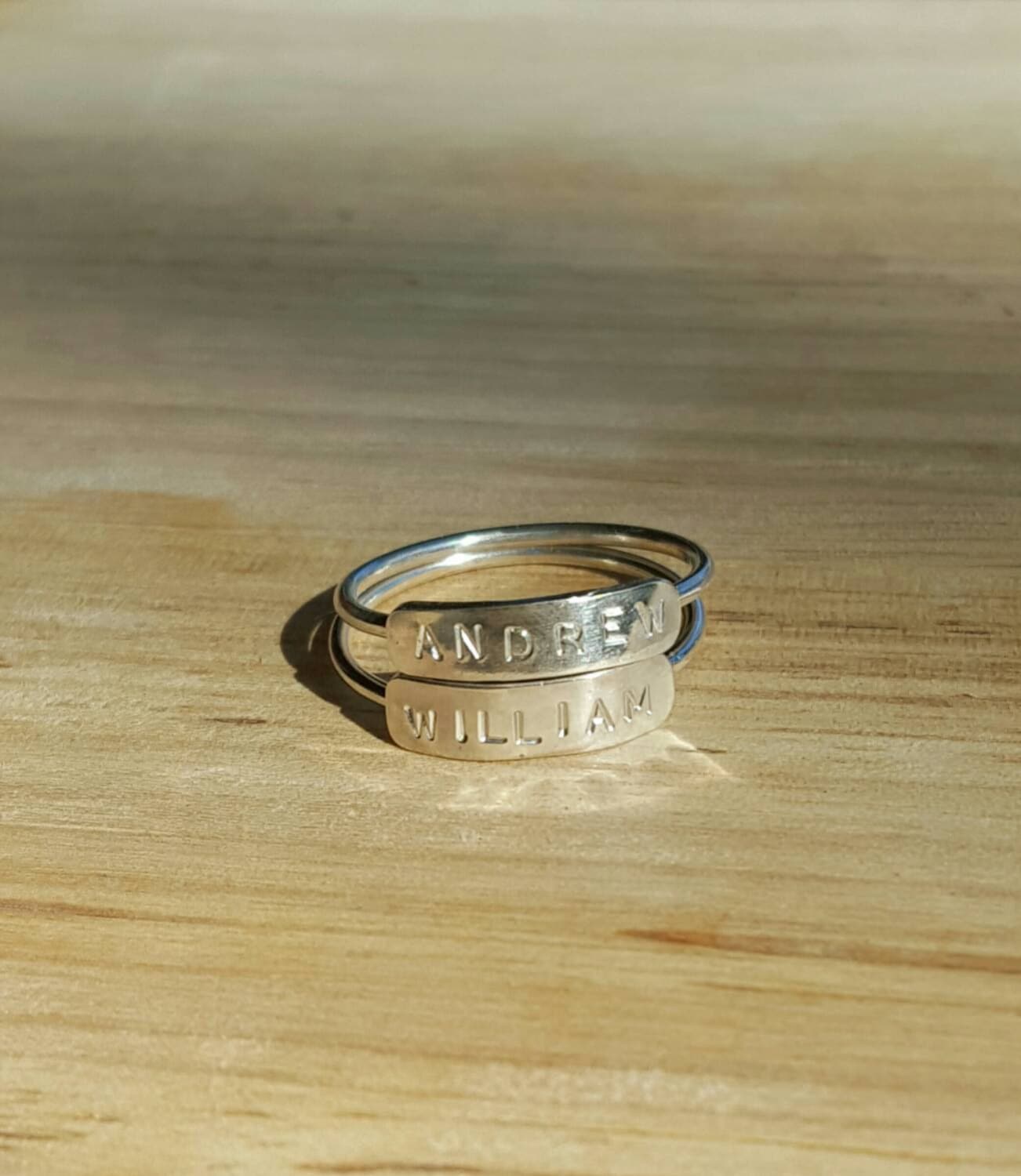 Name Ring Custom Personalized Date Sterling Silver Rings - Etsy