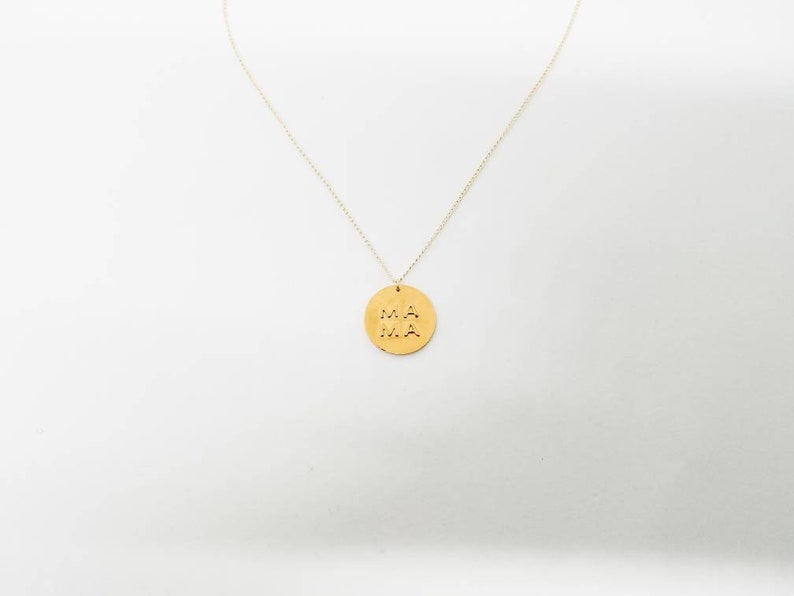 Mama necklace gifts for mom gifts for her mother's gift coin necklace circle necklace silver mom necklace gold mama necklace image 3