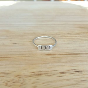 Custom Personalized Name or Date sterling silver rings; Name plate ring; Stamped name ring; silver ring; dainty name ring; monogram ring