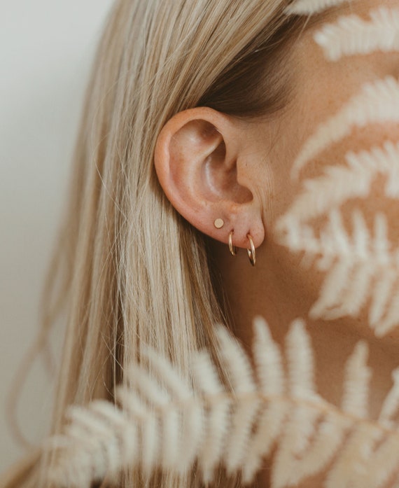Multiple small hoop earrings discount