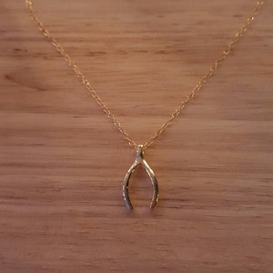 Gold or Silver Wishbone necklace; small wishbone necklace; boho necklace; minimalistic necklace; dainty wishbone necklace