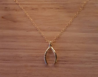 Gold or Silver Wishbone necklace; small wishbone necklace; boho necklace; minimalistic necklace; dainty wishbone necklace