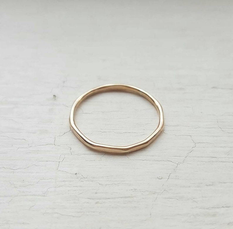 Gold stacking ring set TWO RINGS rose gold stacking rings gold rings, rose gold rings stackable rings dainty rings gold stacking ring image 3