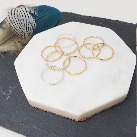 Buy Gold Stacking Ring Set THREE RINGS Rose Gold Stacking Rings