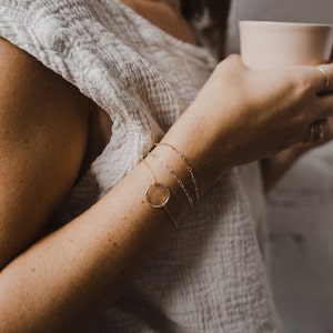 Circle Bracelet open circle dainty bracelet stacking bracelet gold bracelet charm bracelet silver bracelet gold circle bracelet image 3