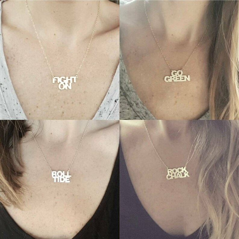 Custom School Necklace University Necklace College or Etsy