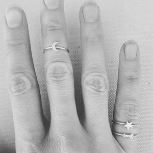 Dainty shape rings; Stacking rings; moon ring, star ring, heart ring, arrow, triangle ring, circle ring; simple ring; sterling silver rings