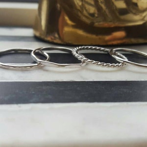 Silver stacking rings set (TWO RINGS); sterling silver stacking rings; stackable rings; silver rings; stacking set; simple rings