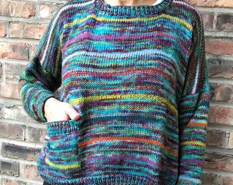 Oversized Pullover Easy Knitting Pattern | Etsy