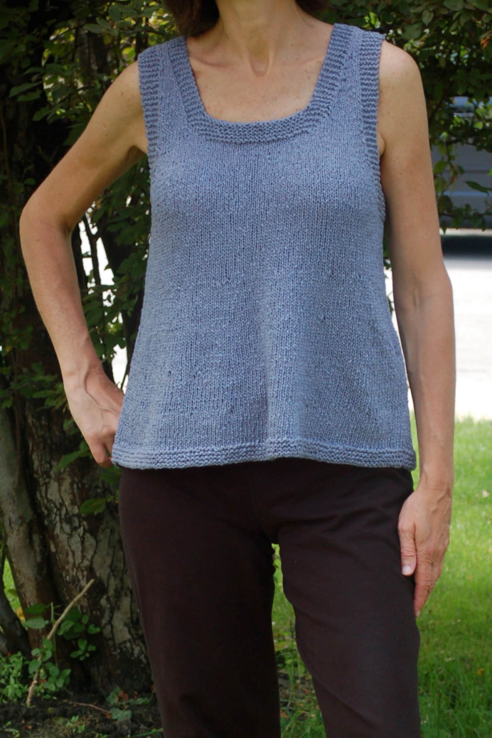 Easy to Knit Summer Tank Sleeveless Sweater Aline Top Etsy