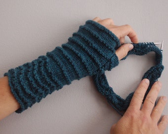 Fingerless Gloves, Wrist warmers, Knitting Pattern, Easy to Knit, Fingerless mittens, PDF pattern, Open Gloves, No Finger Gloves, Knit glove