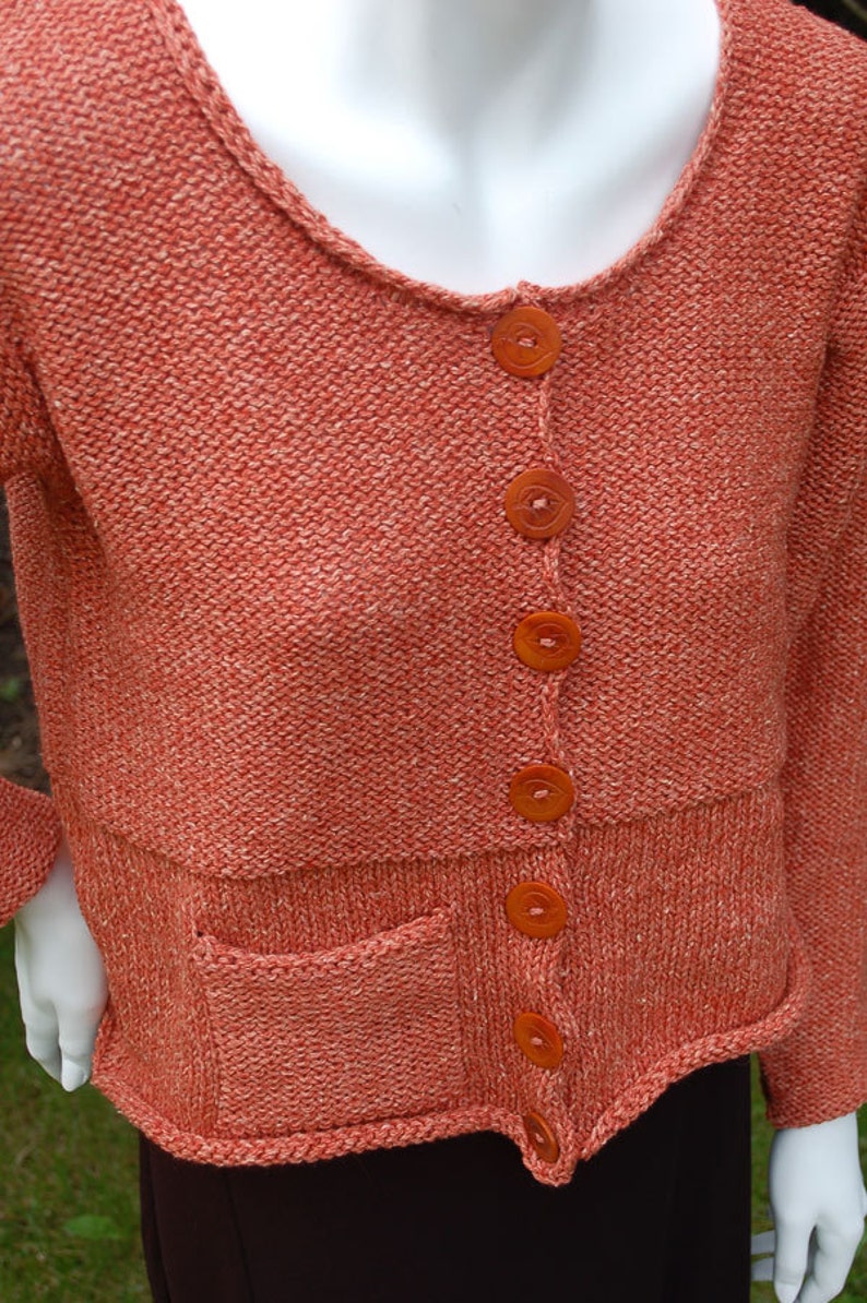 Hand knit Cardigan Cropped Cardigan Women/'s Cardigan Cardigan to Knit Easy to Knit Cardigan Knitting Pattern Textured Sweater