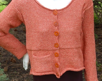 Women's Cardigan, Knitting Pattern, Hand knit Cardigan, Cropped Cardigan, Cardigan to Knit, Textured Sweater, Easy to Knit Cardigan