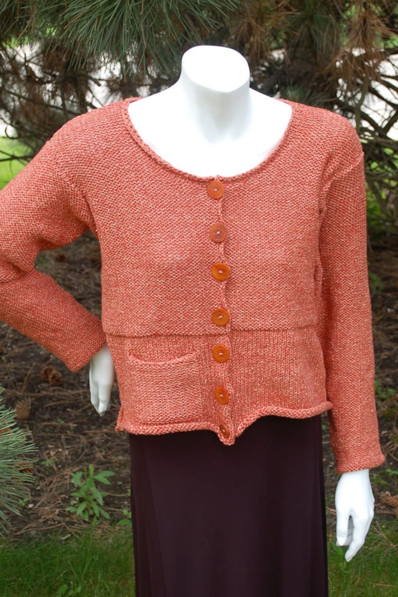 Hand knit Cardigan Cropped Cardigan Women/'s Cardigan Cardigan to Knit Easy to Knit Cardigan Knitting Pattern Textured Sweater