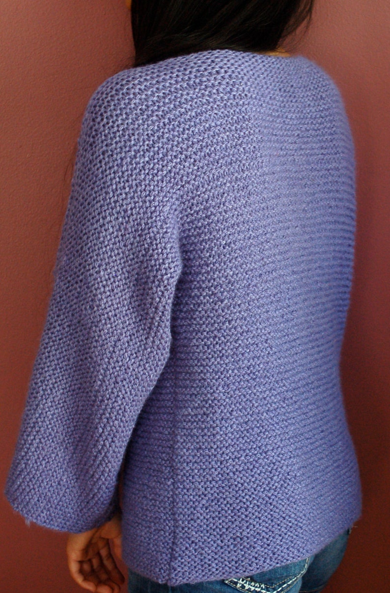 Easy to Knit Sweater Pattern Garter Stitch Knitting Pattern | Etsy UK