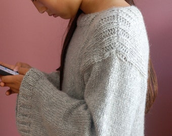 Easy Knit Pullover Sweater Pattern: Stockinette Stitch (PDF Pattern)