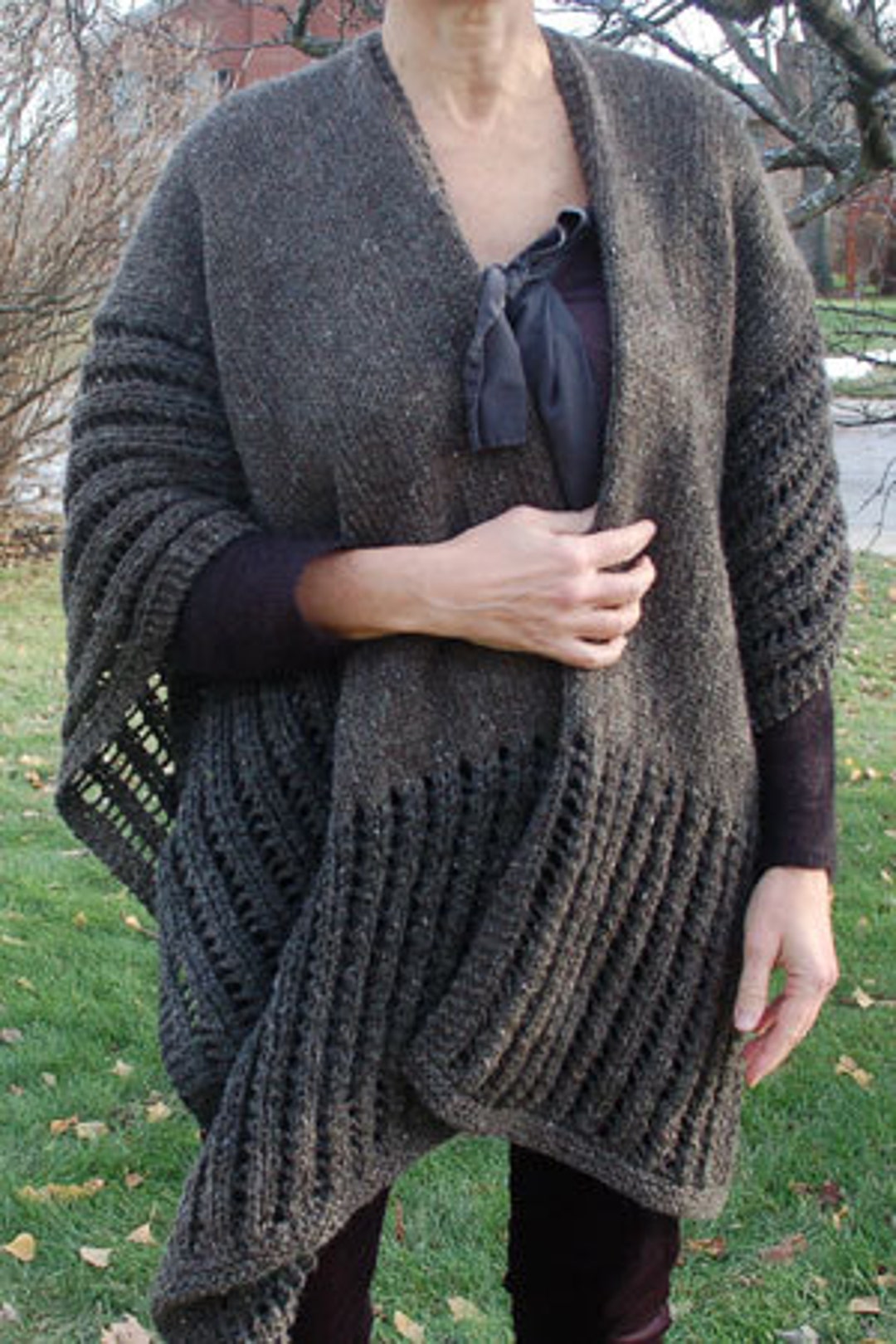 Knit Ruana Pattern: Women's Merino Wool Wrap (PDF Pattern) - Etsy
