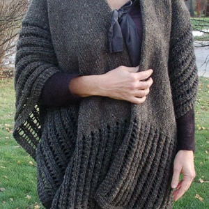 Knit Wrap, Knit Ruana, Wrap, Ruana, Wrap to knit, Knitting Pattern, Women's Wrap, Women's Ruana, Ruana to knit, Shawl, Shawl to knit,