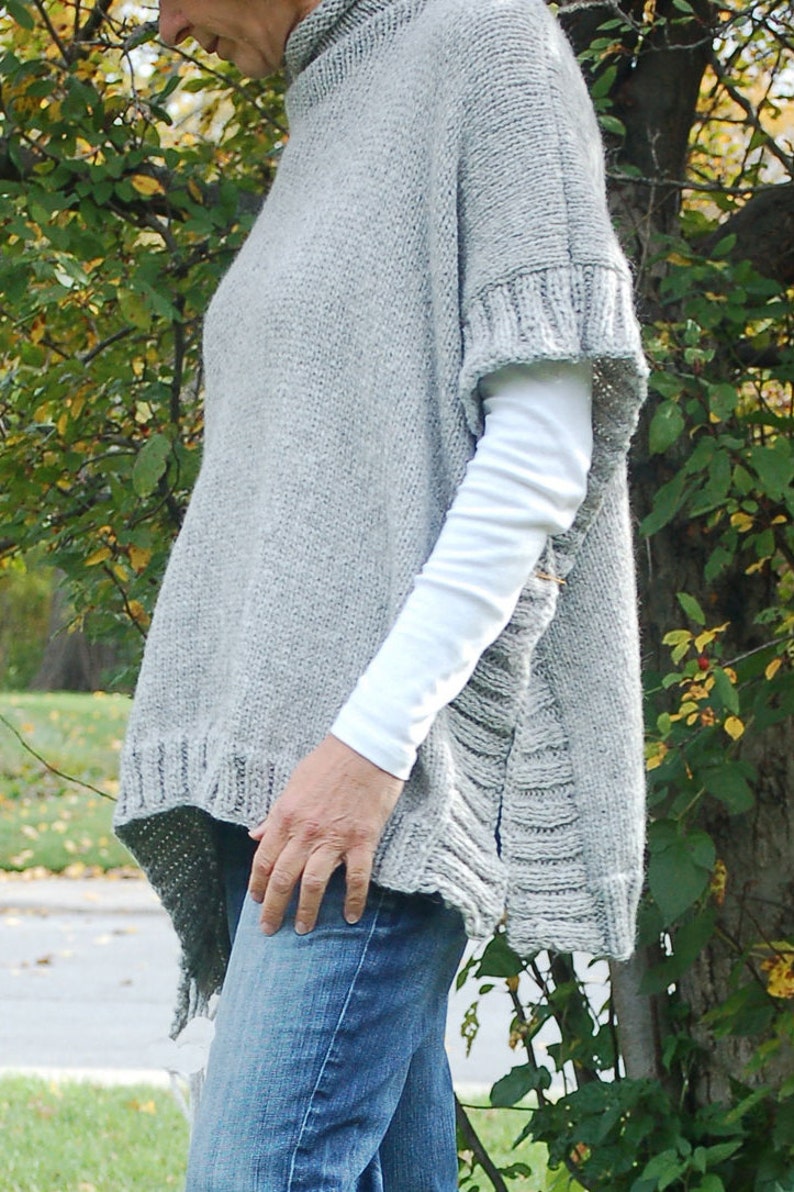 Easy to Knit Poncho Pattern Knit Poncho Simple to Knit Etsy