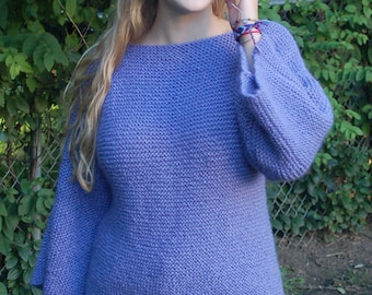 Easy Garter Stitch Sweater Knitting Pattern: Simple Knit