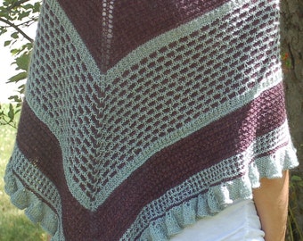 Winged Tip Knitted Shawl, Knitting Pattern, Shawl Knitting Pattern,