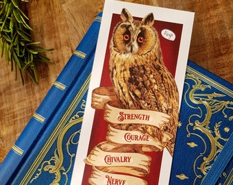 Owl House bookmark - Strength, Courage, Chivalry, Nerve, Bravery - Magical School for Witch and Wizard