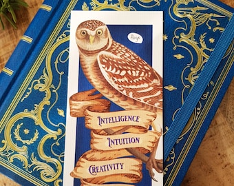 Owl House bookmark - Intelligence, Intuition, Creativity, Wisdom - Magical School for Witch and Wizard