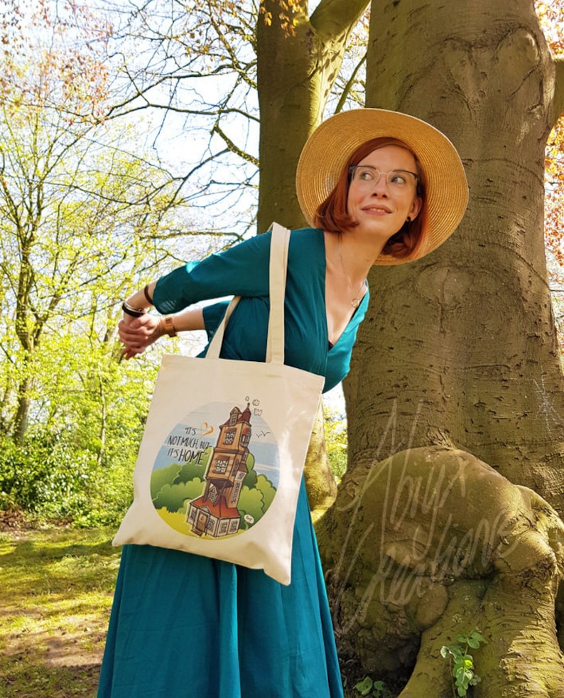 Weasley Harry Potter inspired The Burrow Home heavy duty totebag