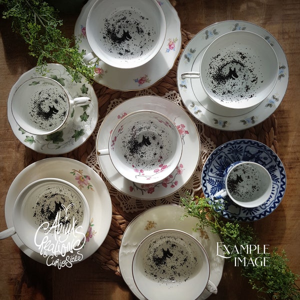 My dear.. You have the Grimm! - Magic Teacup & Saucer - Divination - Wizard School - Handpainted