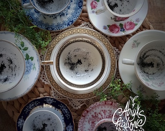 My dear.. You have the Grimm! - Magic Teacup & Saucer - Divination - Wizard School - Handpainted