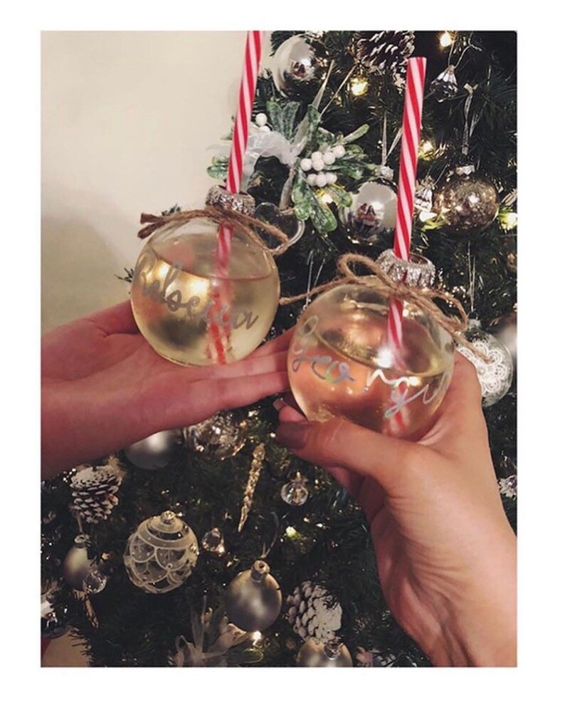 Fillable Glass Bauble Drinking Bauble Bauble And Straw Etsy