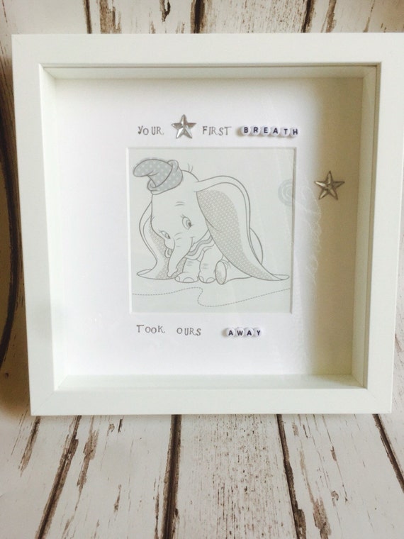 Your First Breath Took Ours Away Frame New Baby Dumbo Gift Image 0