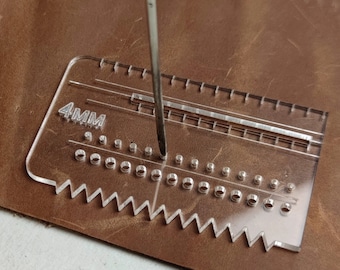Règle acrylique modèle en cuir, pochoir multifonctionnel