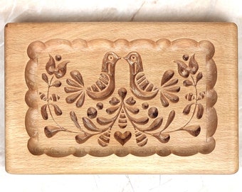 Cookie form N 11 Form made of wood for gingerbread. Gingerbread board. Couple of birds