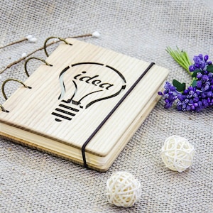 Skizzenbuch Idee Notizbuch aus Holz Personalisiertes Geschenk Personalisiertes Journal Hochzeitsgästebuch Skizzenbuch Notizbuch Notizbuch mit Gravur