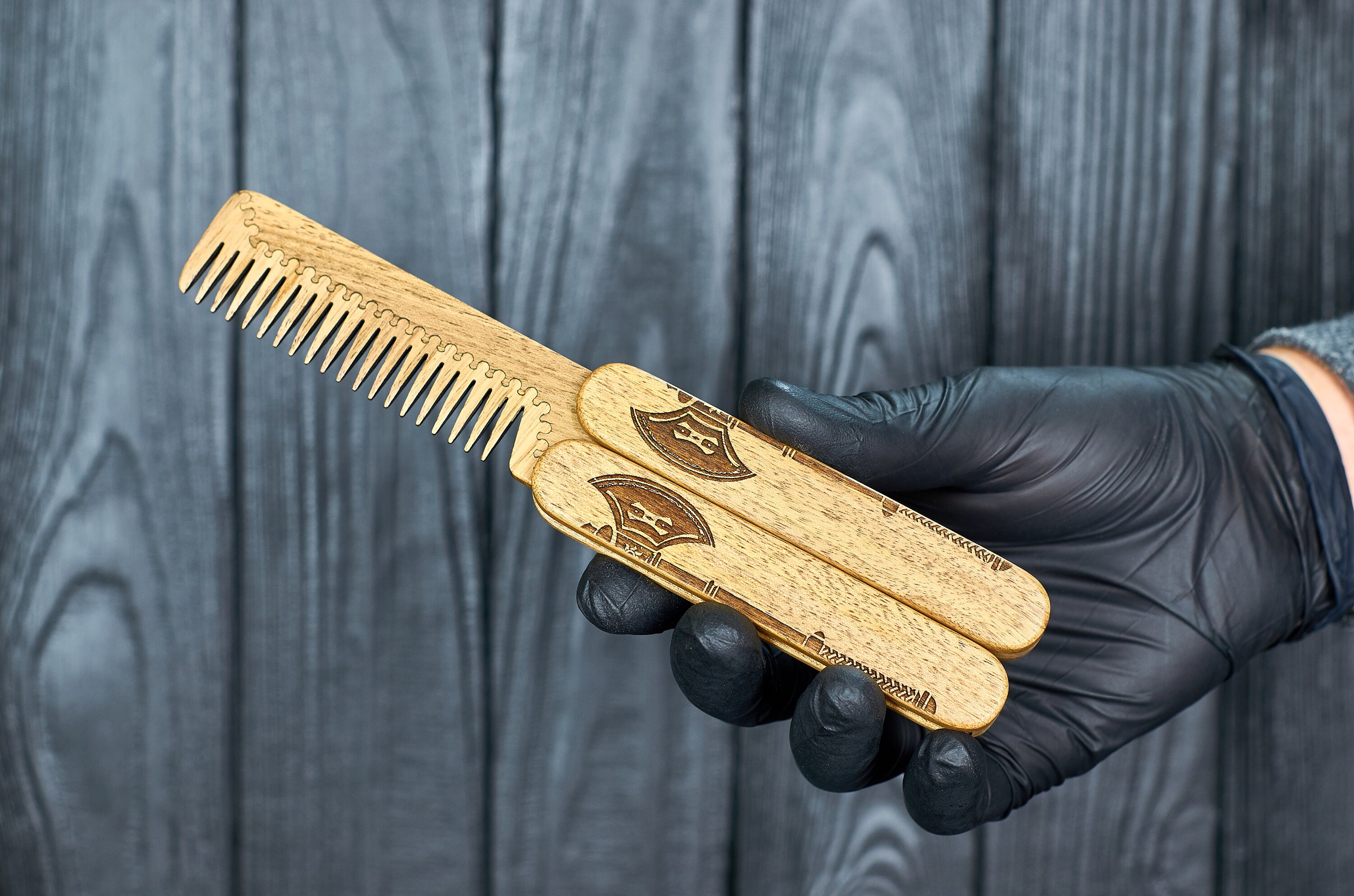 Wooden Beard Comb AXE. Beard Comb Beard Brush Custom Beard Etsy