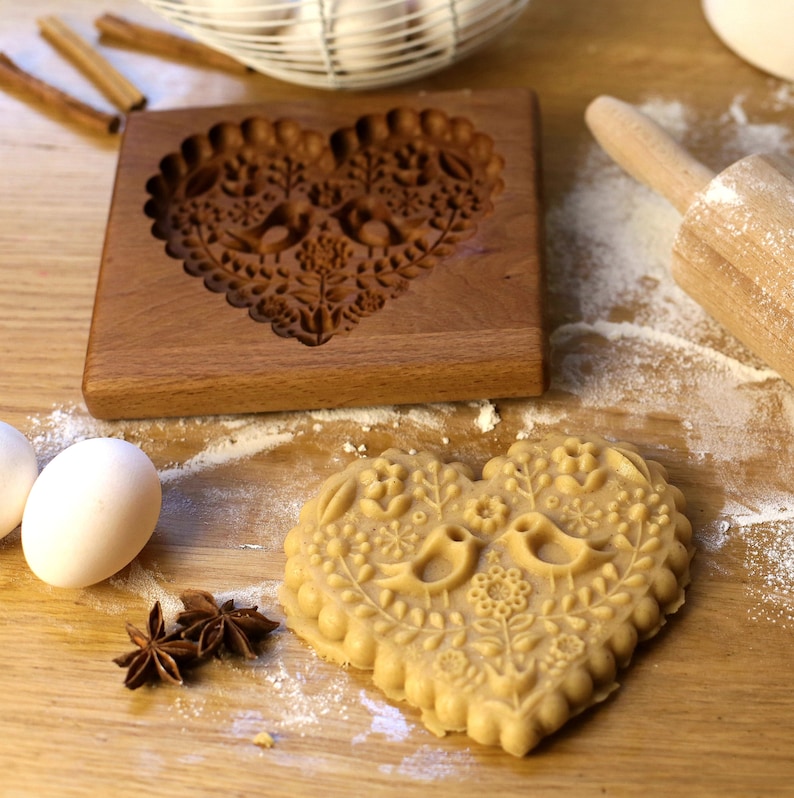 Wooden gingerbread cookie mold.Wooden cookie cutter. image 2