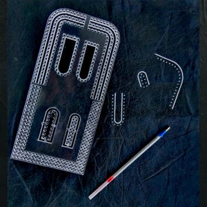 Plantilla acrílica Regla de marcado patrón 3-6 mm para coser bolsos, carteras y otros productos