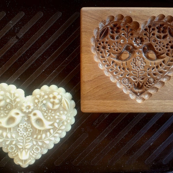 Wooden gingerbread cookie mold.Wooden cookie cutter.