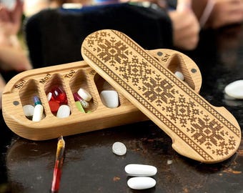 7 day empty pill box Folk-1 , rectangular pill box, pill container, pill box, pill frame, weekly pill box