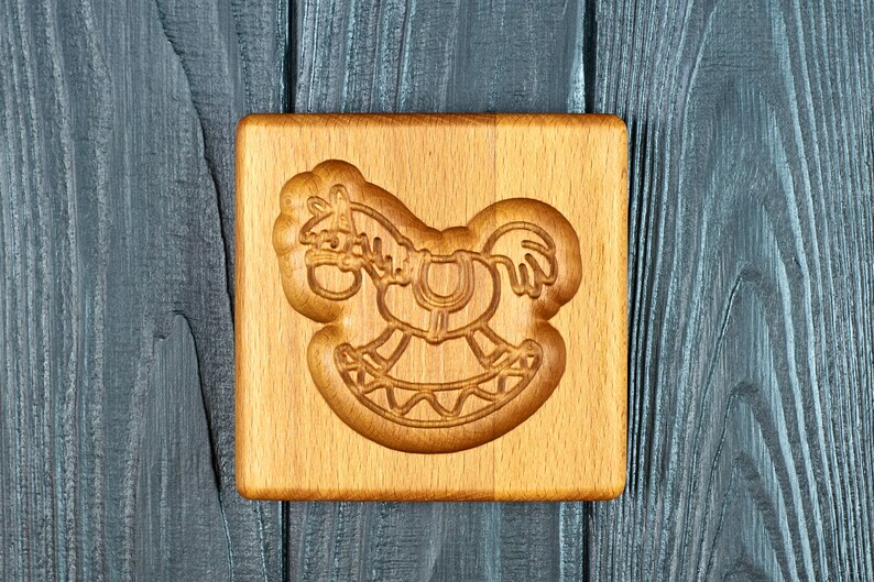 speculaas Baking mold for cookies kashigata mold Christmas Gift Wooden stamp springerle gingerbread or honey cake Horse