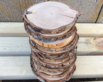 100 Rustic Wood coasters 3"-4"- Wedding Coasters - Rustic Decorations - Wood Slices - Rustic Wedding Decorations - Northwest Pine coasters