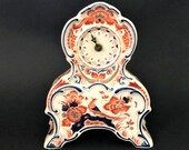 Royal Delft 1993 De Porceleyne Fles Imari Style Mantle Clock Art Nouveau Delfts Pijnacker Chinois Klok Timepiece