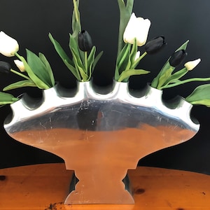 HUGE! 6 Neck Aluminum Metal Silver Color Tulipiere Vase Reusachtig Zilver Kleur Tulpenvaas 鬱金香 Tulip Flower Brick Frog Large Tulipier